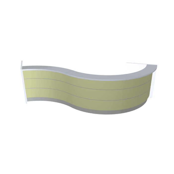 MDD Valde Modern Modular Reception Desk - Curved 165.3" x 64.1" LAV06L