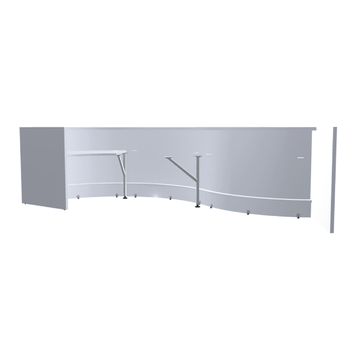 MDD Valde Modern Modular Reception Desk - Curved 165.3" x 64.1" LAV06L