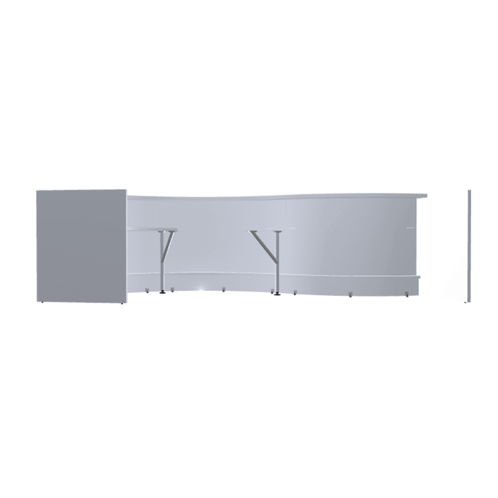 MDD Valde Modern Modular Reception Desk - Curved 165.3" x 64.1" LAV06L