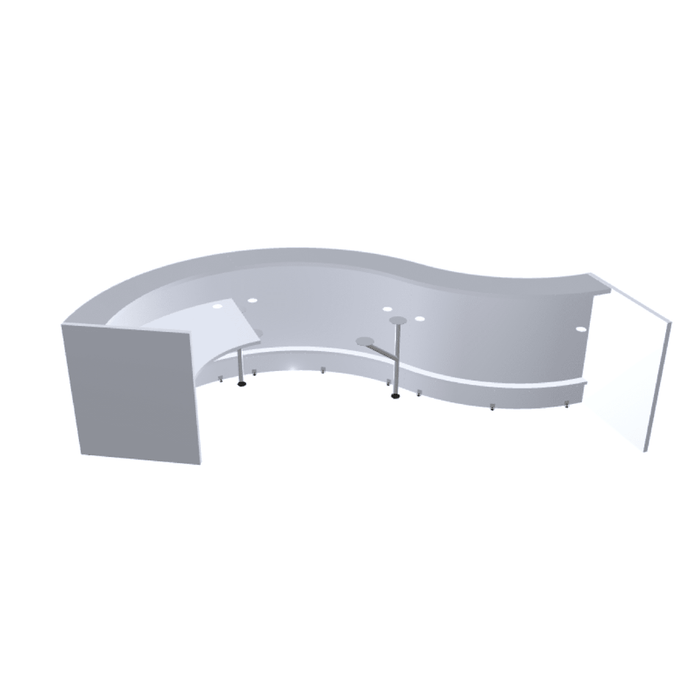 MDD Valde Modern Modular Reception Desk - Curved 165.3" x 64.1" LAV06L