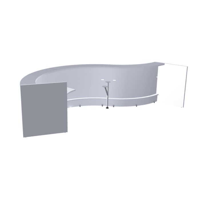 MDD Valde Modern Modular Reception Desk - Curved 165.3" x 64.1" LAV06L