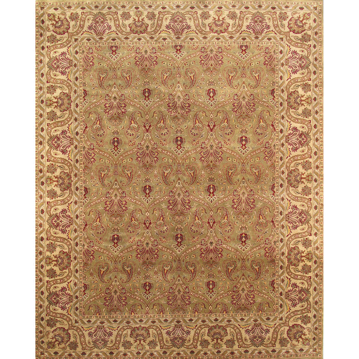Pasargad Home Baku Collection Hand-Knotted Lamb's Wool Area Rug- 7' 11" X 9' 11" P-614 L.GREEN 8X10