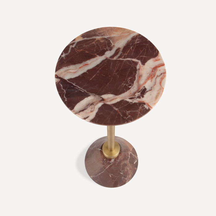 Union Home Levi Marble Drink Table - Red Levanto LVR01020