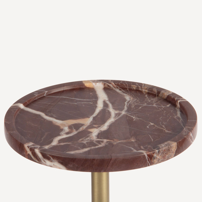 Union Home Noah Marble Drink Table - Red Levanto LVR01023