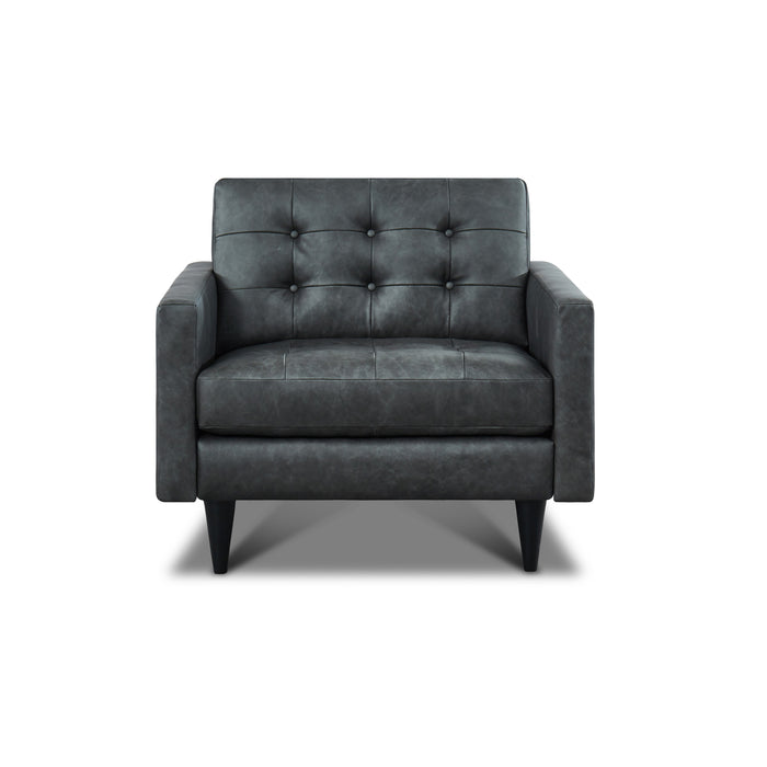GTR Naples Gray Leather Armchair