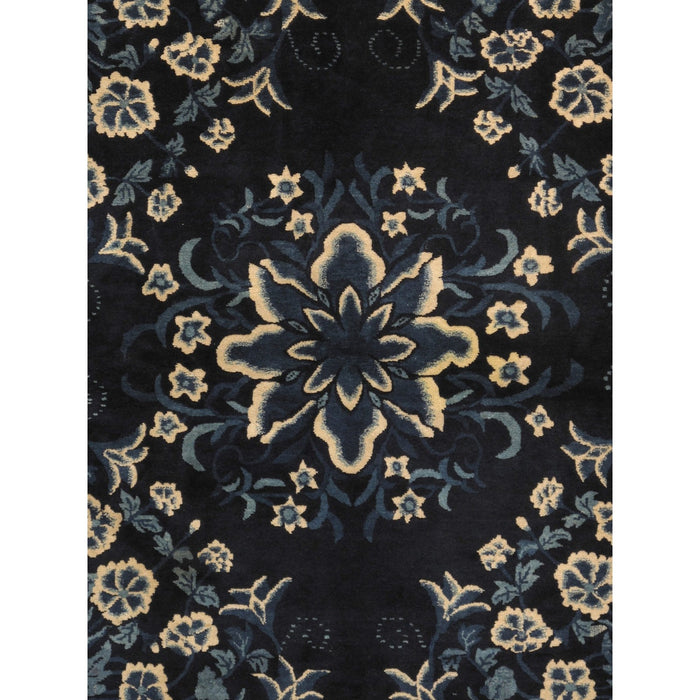 Pasargad Home Antique Hand-Knotted Wool Blue Area Rug 6' 2" X 6' 3" 97366