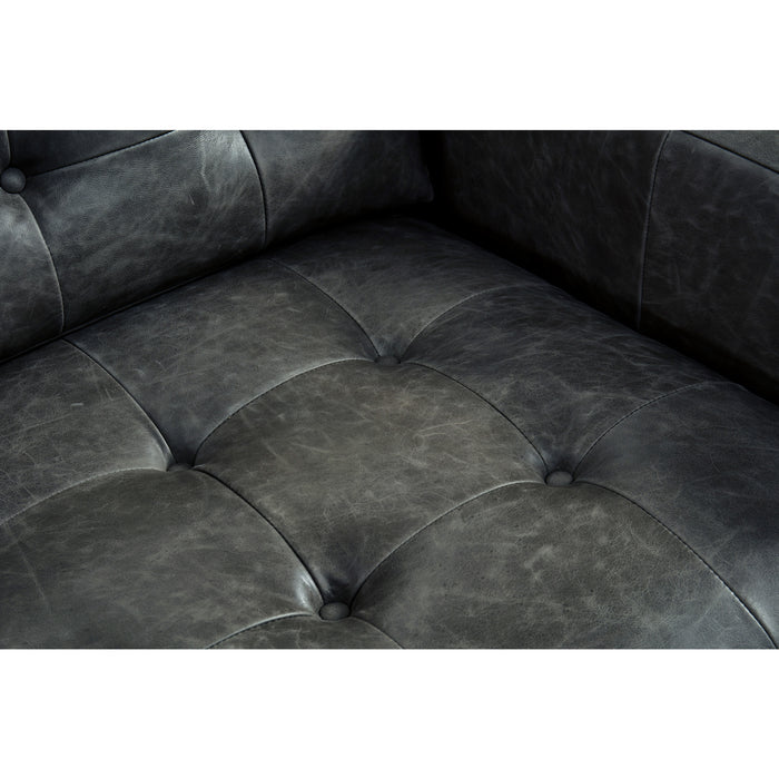 GTR Naples Gray Leather Loveseat