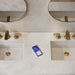 Lorelai 60" Double Vanity, Whitewashed Oak, w/ 3 CM Siberian Silestone Top w/FreePower Wireless Charger