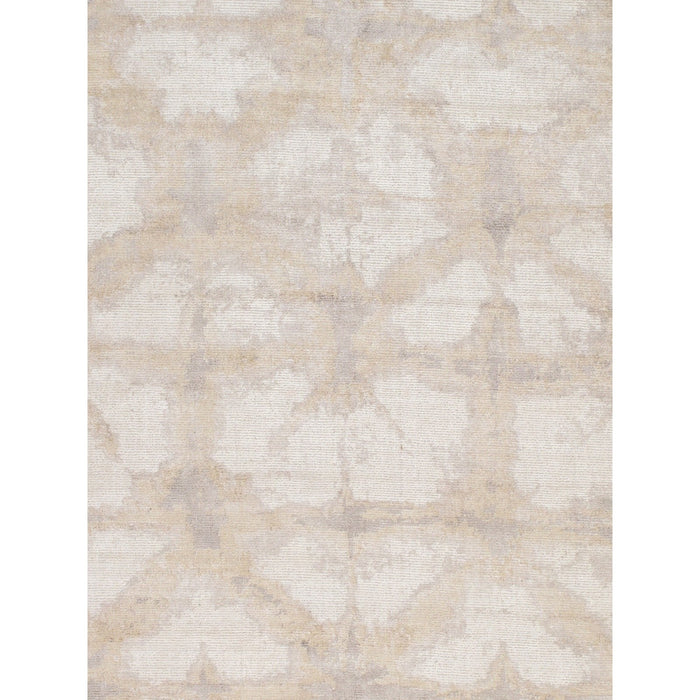 Pasargad Home Shibori Collection Hand-Loomed Ivory/L. Gold Bsilk & Wool Area Rug- 8' 0" X 10' 0" pel-14 8x10