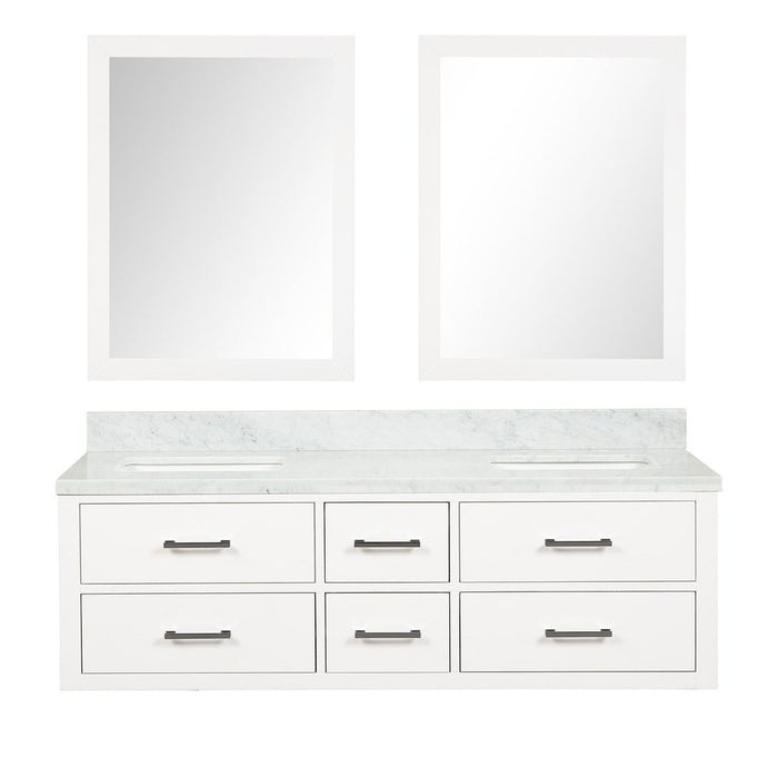 Lexora Home Castor Double Bath Vanity with Carrara Marble Countertop