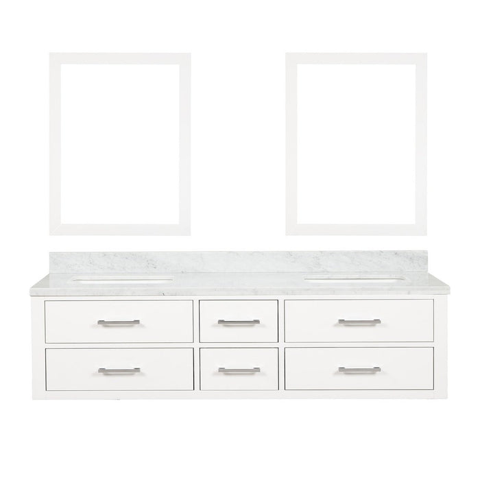 Lexora Home Castor Double Bath Vanity with Carrara Marble Countertop