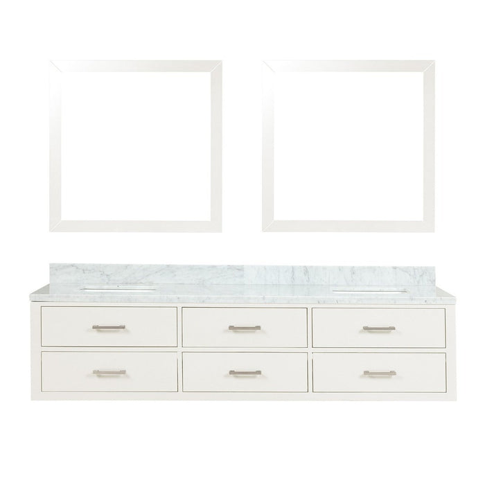 Lexora Home Castor Double Bath Vanity with Carrara Marble Countertop