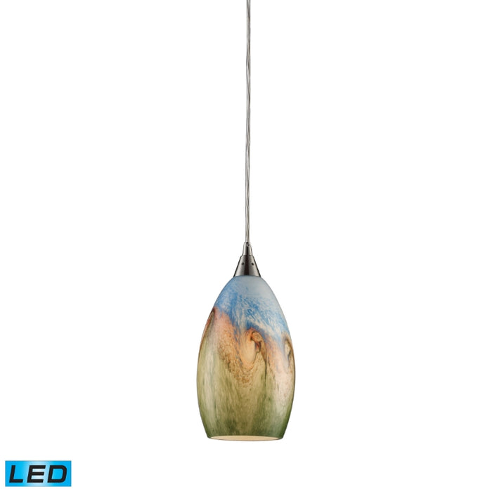 Geologic Satin Nickel LED Mini Pendant