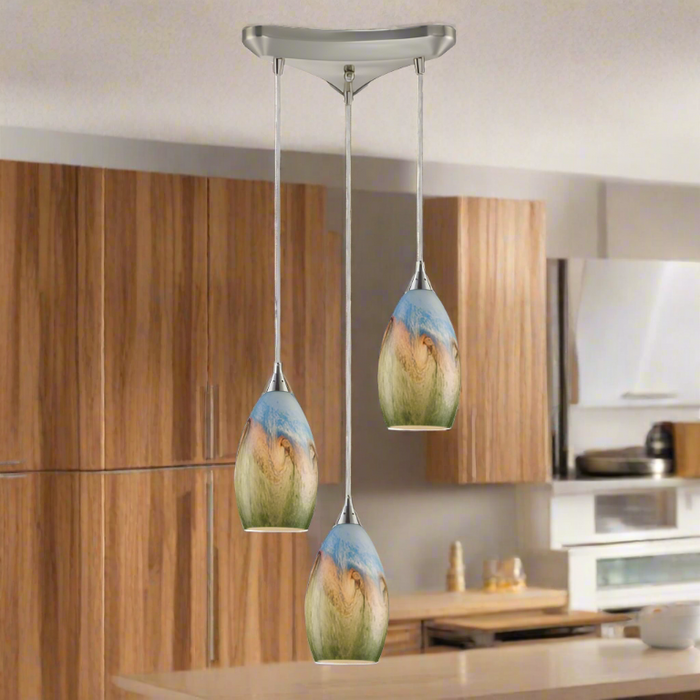 Elk Lighting Geologic Satin Nickel Configurable Multi Pendant