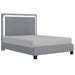 Worldwide Home Furnishings Lumina-60'' Platform Bed-Grey 60" Queen Platform Bed W/Light 101-088Q-GY