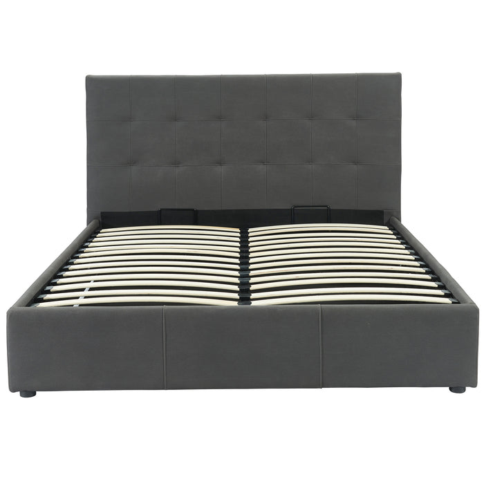 Worldwide Home Furnishings Extara-60" Platform Storage Bed-Grey 60" Queen Platform Bed W/Storage 101-277Q-GY