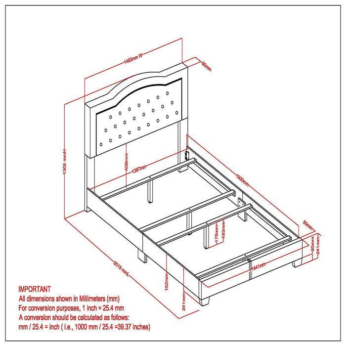 Worldwide Home Furnishings Pixie-54'' Bed-Blush 54" Double Bed 101-296D-BSH