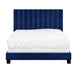 Worldwide Home Furnishings Jedd-54'' Bed-Blue Velvet 54" Double Bed, Velvet 101-297D-NAV