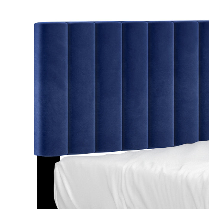 Worldwide Home Furnishings Jedd-54'' Bed-Blue Velvet 54" Double Bed, Velvet 101-297D-NAV