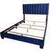 Worldwide Home Furnishings Jedd-54'' Bed-Blue Velvet 54" Double Bed, Velvet 101-297D-NAV