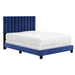 Worldwide Home Furnishings Jedd-54'' Bed-Blue Velvet 54" Double Bed, Velvet 101-297D-NAV