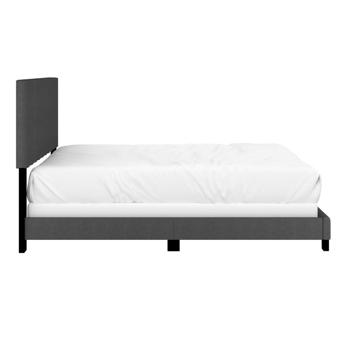 Worldwide Home Furnishings Jedd-60'' Bed-Charcoal Fabric 60" Queen Bed, Fabric 101-297Q-CHL