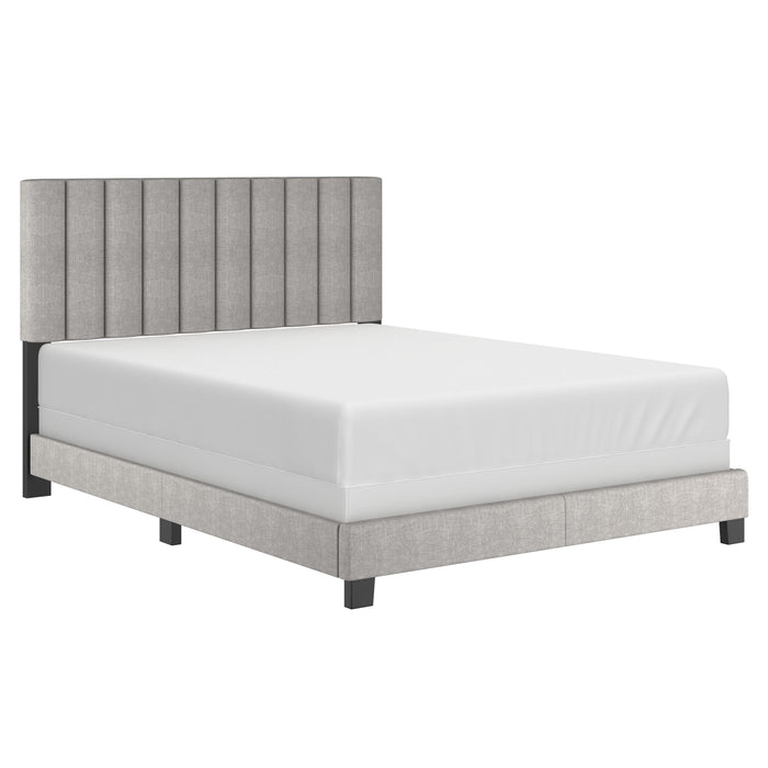 Worldwide Home Furnishings Jedd-60'' Bed-Light Grey Fabric 60" Queen Bed, Fabric 101-297Q-LGY