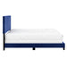 Worldwide Home Furnishings Jedd-60'' Bed-Blue Velvet 60" Queen Bed, Velvet 101-297Q-NAV