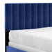 Worldwide Home Furnishings Jedd-60'' Bed-Blue Velvet 60" Queen Bed, Velvet 101-297Q-NAV