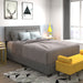 Worldwide Home Furnishings Exton-60'' Bed-Light Grey 60" Queen Bed 101-298Q-LGY