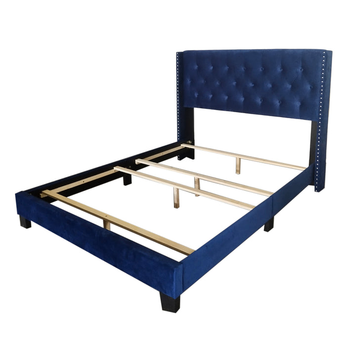 Worldwide Home Furnishings Gunner-60'' Bed-Blue 60" Queen Bed 101-299Q-NAV