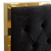 Worldwide Home Furnishings Lucille-60'' Bed-Black/Gold 60" Queen Bed 101-596Q-BK_GL