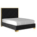 Worldwide Home Furnishings Lucille-60'' Bed-Black/Gold 60" Queen Bed 101-596Q-BK_GL