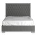 Worldwide Home Furnishings Lucille-60'' Bed-Grey/Silver 60" Queen Bed 101-596Q-GY_CH