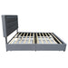 Worldwide Home Furnishings Russell-60'' Bed-Grey 60" Queen Platform Bed W/Storage 101-598Q-GY