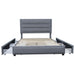 Worldwide Home Furnishings Russell-60'' Bed-Grey 60" Queen Platform Bed W/Storage 101-598Q-GY