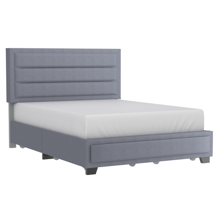 Worldwide Home Furnishings Russell-60'' Bed-Grey 60" Queen Platform Bed W/Storage 101-598Q-GY