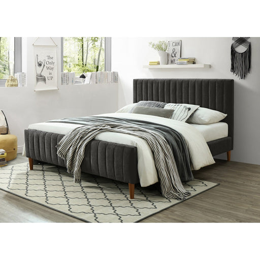 Worldwide Home Furnishings Hannah-60'' Platform Bed-Charcoal 60" Queen Platform Bed 101-622Q-CH