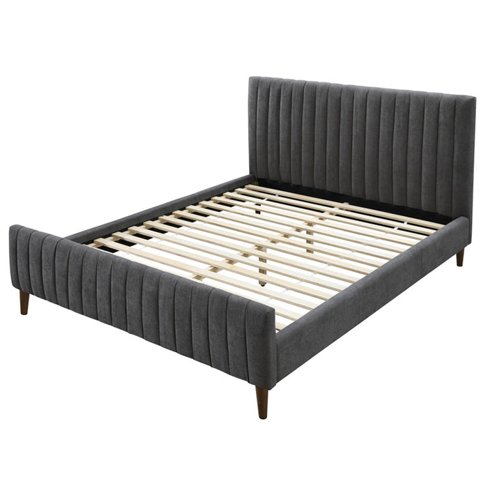 Worldwide Home Furnishings Hannah-60'' Platform Bed-Charcoal 60" Queen Platform Bed 101-622Q-CH