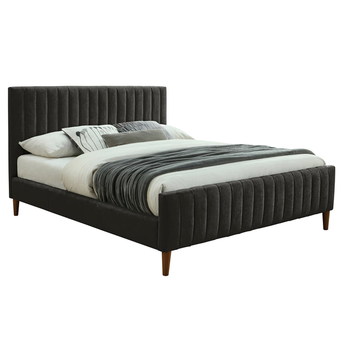 Worldwide Home Furnishings Hannah-60'' Platform Bed-Charcoal 60" Queen Platform Bed 101-622Q-CH