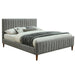 Worldwide Home Furnishings Hannah-60'' Platform Bed-Light Grey 60" Queen Platform Bed 101-622Q-LG