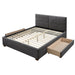 Worldwide Home Furnishings Emilio-60'' Platform Bed-Charcoal 60" Queen Platform Bed W/Drawer 101-633Q-CH