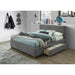 Worldwide Home Furnishings Emilio-60'' Platform Bed-Light Grey 60" Queen Platform Bed W/Drawer 101-633Q-LG