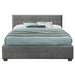 Worldwide Home Furnishings Emilio-60'' Platform Bed-Light Grey 60" Queen Platform Bed W/Drawer 101-633Q-LG