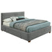 Worldwide Home Furnishings Emilio-60'' Platform Bed-Light Grey 60" Queen Platform Bed W/Drawer 101-633Q-LG