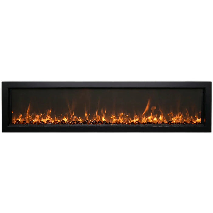 Remii Extra Slim Series Built-in Electric Fireplace with Black Steel Surround