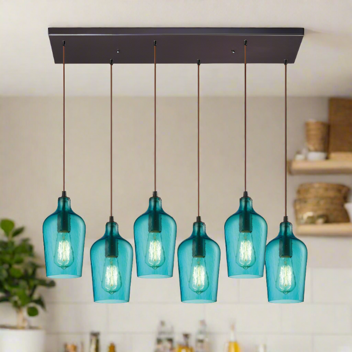 Elk Lighting Hammered Glass Configurable Multi Pendant