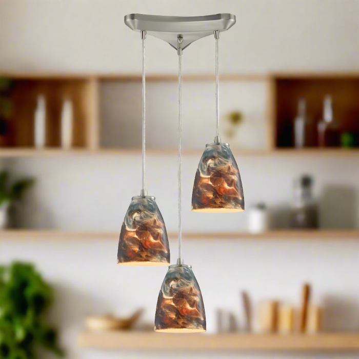 Elk Lighting Abstractions Satin Nickel Configurable Multi Pendant