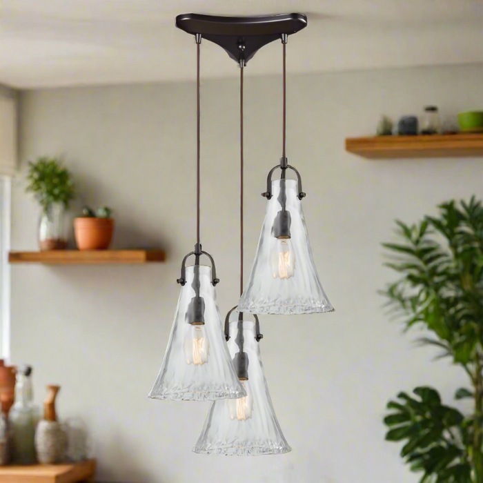 Elk Home Hand Formed Glass Configurable Multi Pendant