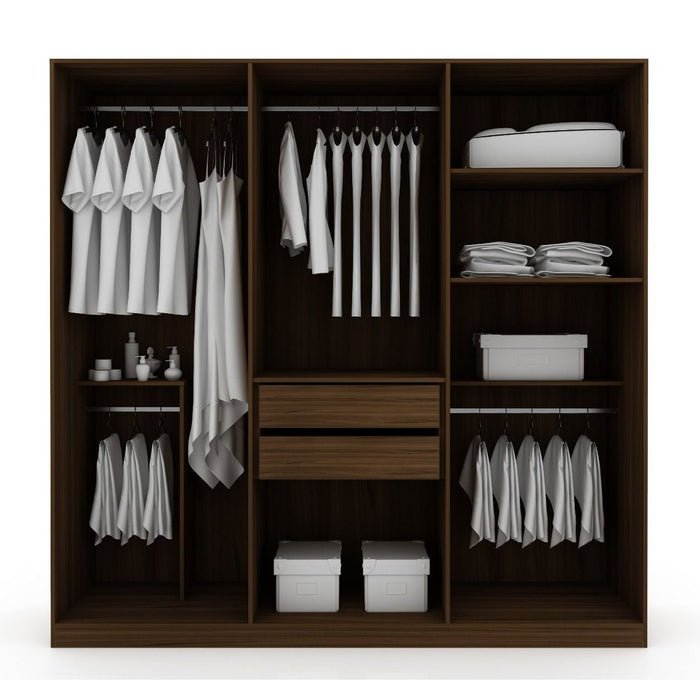 Manhattan Comfort Gramercy Modern Freestanding Wardrobe Armoire Closet in White